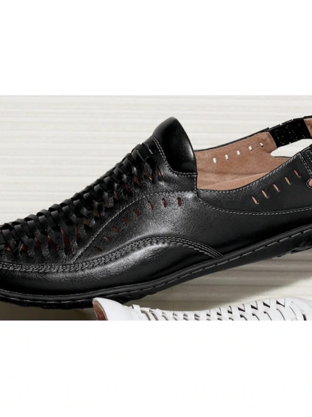 Stacy Adams Men's Black Woven Slip-On Loafers
